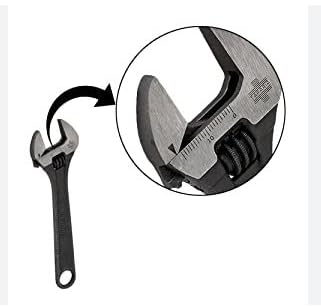 Shubham Enterprise, Adjustable Spanners 1174-151174N-15 (380MM) Black, Chrome Jaw, Steel, Hand Tool for Plumbing and Mechanical Use (pack of 1)