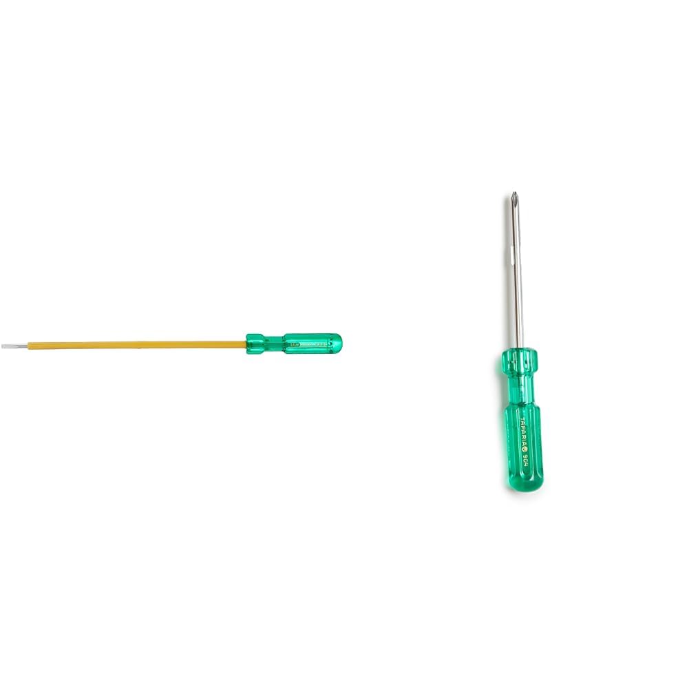 Taparia 833 I Steel (4.0 x 0.6mm) Insulated Screw Driver (Green and Yellow)