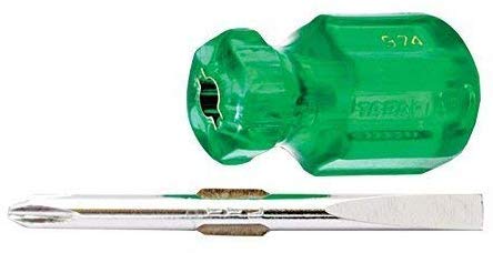 Taparia 974 Steel Two in One Stubby Screw Driver (Green and Silver)