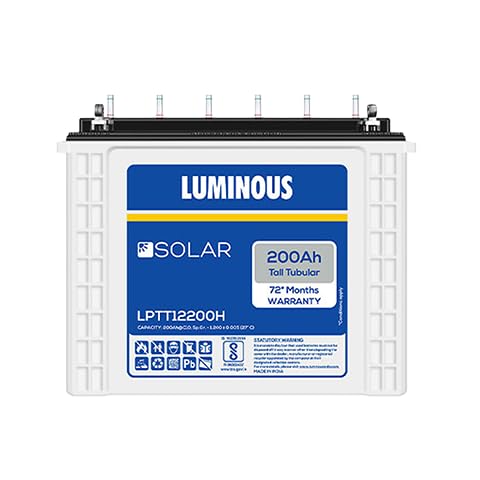 Luminous Solar Inverter Tubular Battery 200Ah Rated Capacity, C10 Rating, Ideal for Residential and Commercial Application, Low Maintenance, Life up to 1500 Cycles