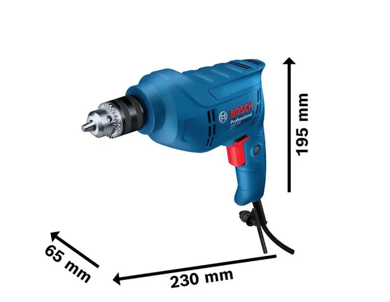 BOSCH GBM 400 Professional Corded Drill Machine 420W Rated Power Input 10mm Keyed Chuck Chuck Capacity 1-10 mm Forward & Reverse Rotation Electric Drill for Wood, Metal & Plastic