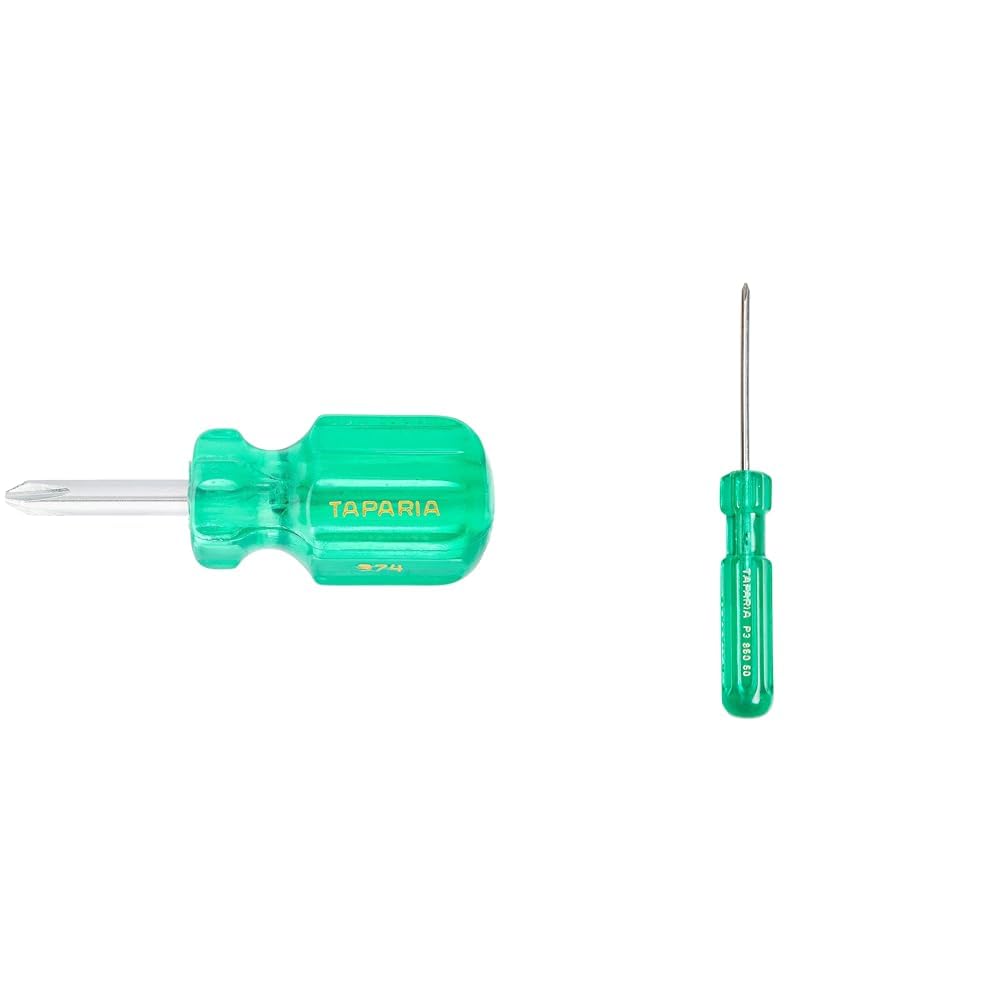 Taparia 974 Steel Two in One Stubby Screw Driver (Green and Silver)