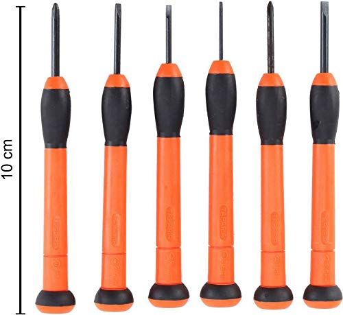 Taparia PSFP-6 Precision Screw Driver Set, Orange & Black, 6 Pieces