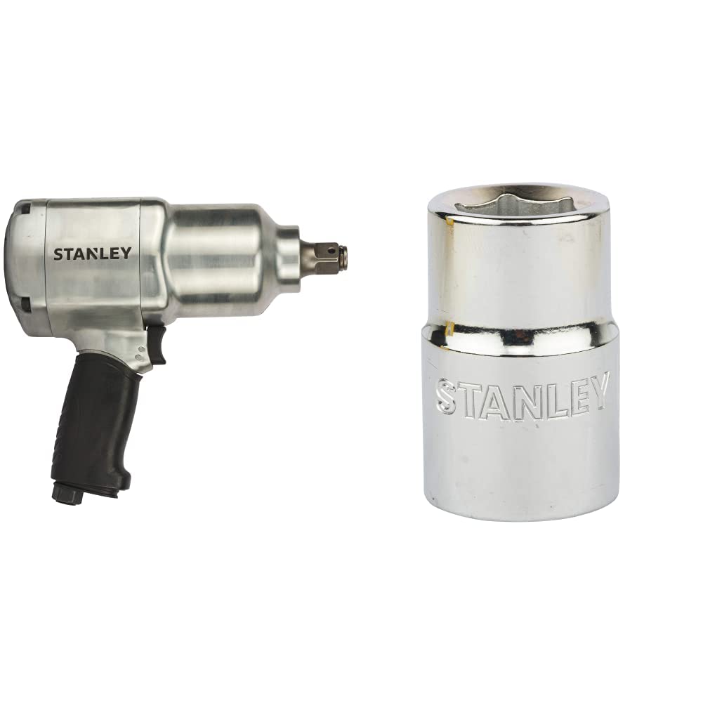 Stanley STMT97134-8 Chrome-Molybdenum Steel Impact Wrench 34 inch 1492 N-M 1.100 ft-lbs Black and S