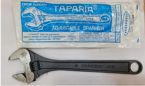 Shubham Enterprise, Adjustable Spanners 1174-151174N-15 (380MM) Black, Chrome Jaw, Steel, Hand Tool for Plumbing and Mechanical Use (pack of 1)