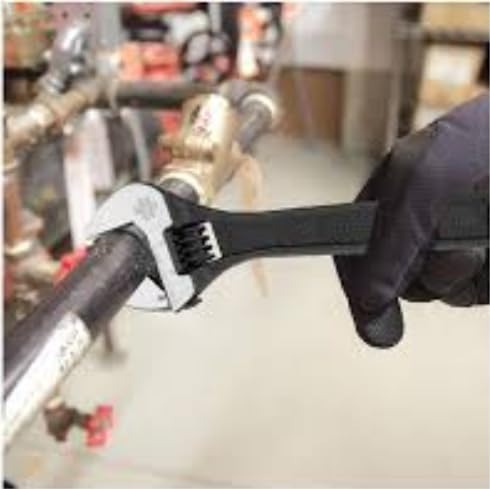 Adjustable Spanners 1173-12/1173N-12 (305MM) Black, Chrome Jaw, Steel, Hand Tool for Plumbing and Mechanical Use (pack of 1)