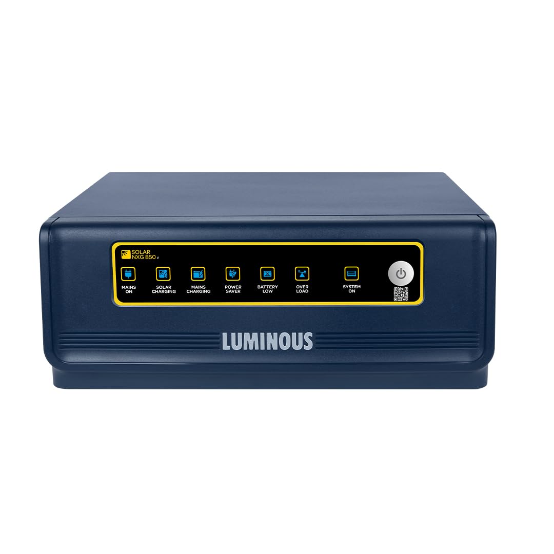 Luminous Solar NXG 850e Pure Sine Wave Inverter for Home, Office & Shops | Single Phase Off-Grid Solar Inverter | High Efficiency Power Backup | Low Noise, Durable Performance | 36 M Warranty
