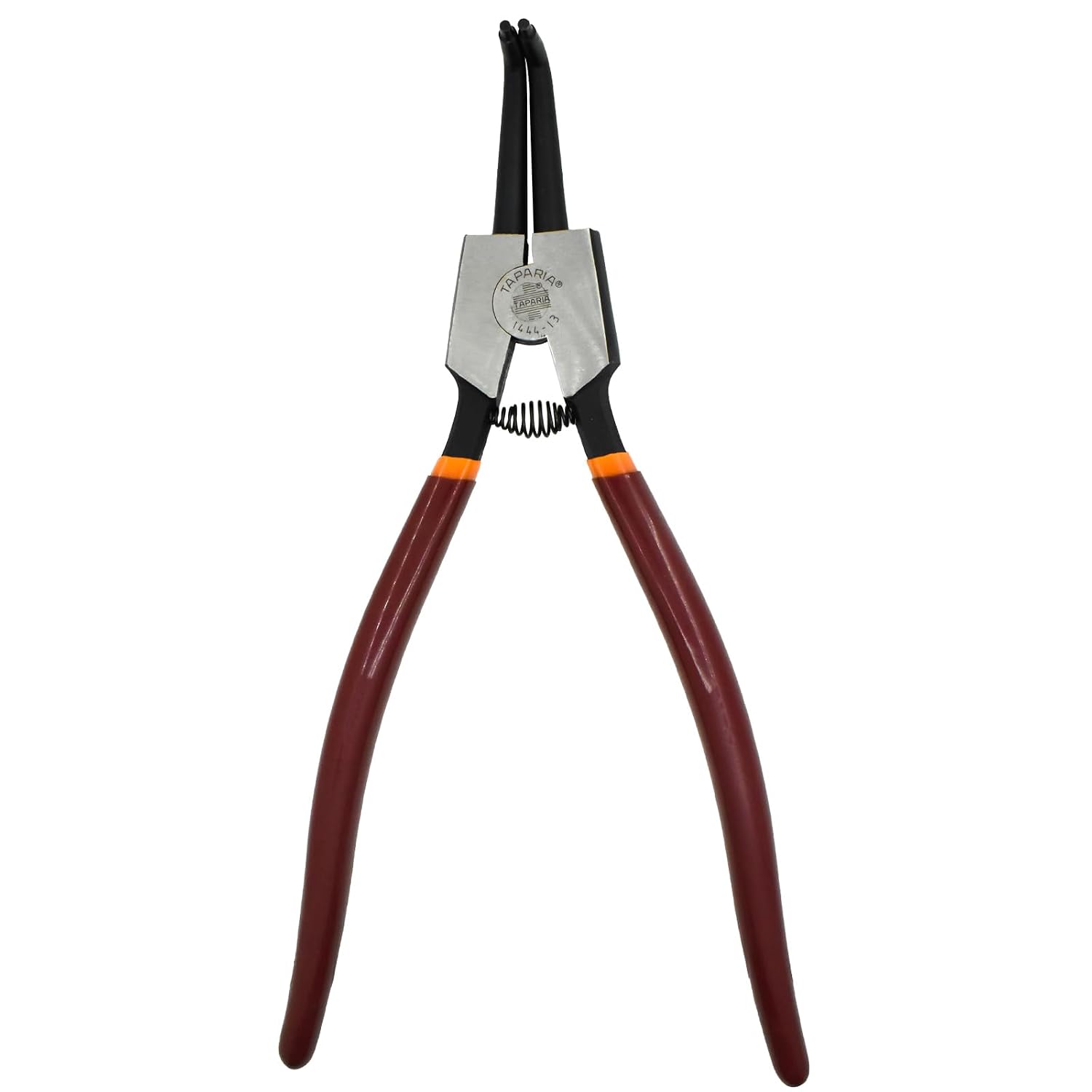 Taparia 1444-13 Steel (300mm) External Bent Nose Circlip Plier (Red and Black)