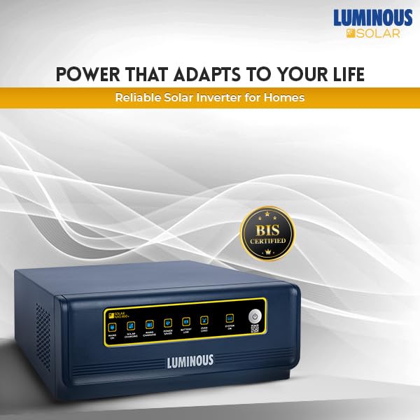 Luminous Solar NXG 850e Pure Sine Wave Inverter for Home, Office & Shops | Single Phase Off-Grid Solar Inverter | High Efficiency Power Backup | Low Noise, Durable Performance | 36 M Warranty