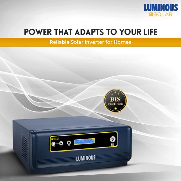 Luminous Single Phase Off-Grid Pure Sine Wave Solar Inverter, MPPT and iSOT Technology, Customized Saving Modes, Supports up to 1000Wp Panels, LCD Display