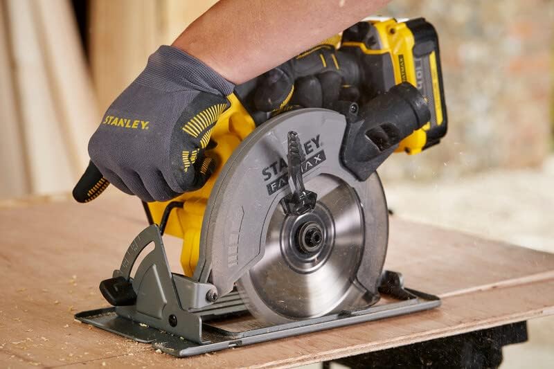 STANLEY FATMAX SCC500-B1 20V 165mm 4000 RPM Cordless Brushed Circular Saw for Mechanic, Tradesmen & Professional Use, Batteries Not Included, 2 Year Warranty, YELLOW & BLACK