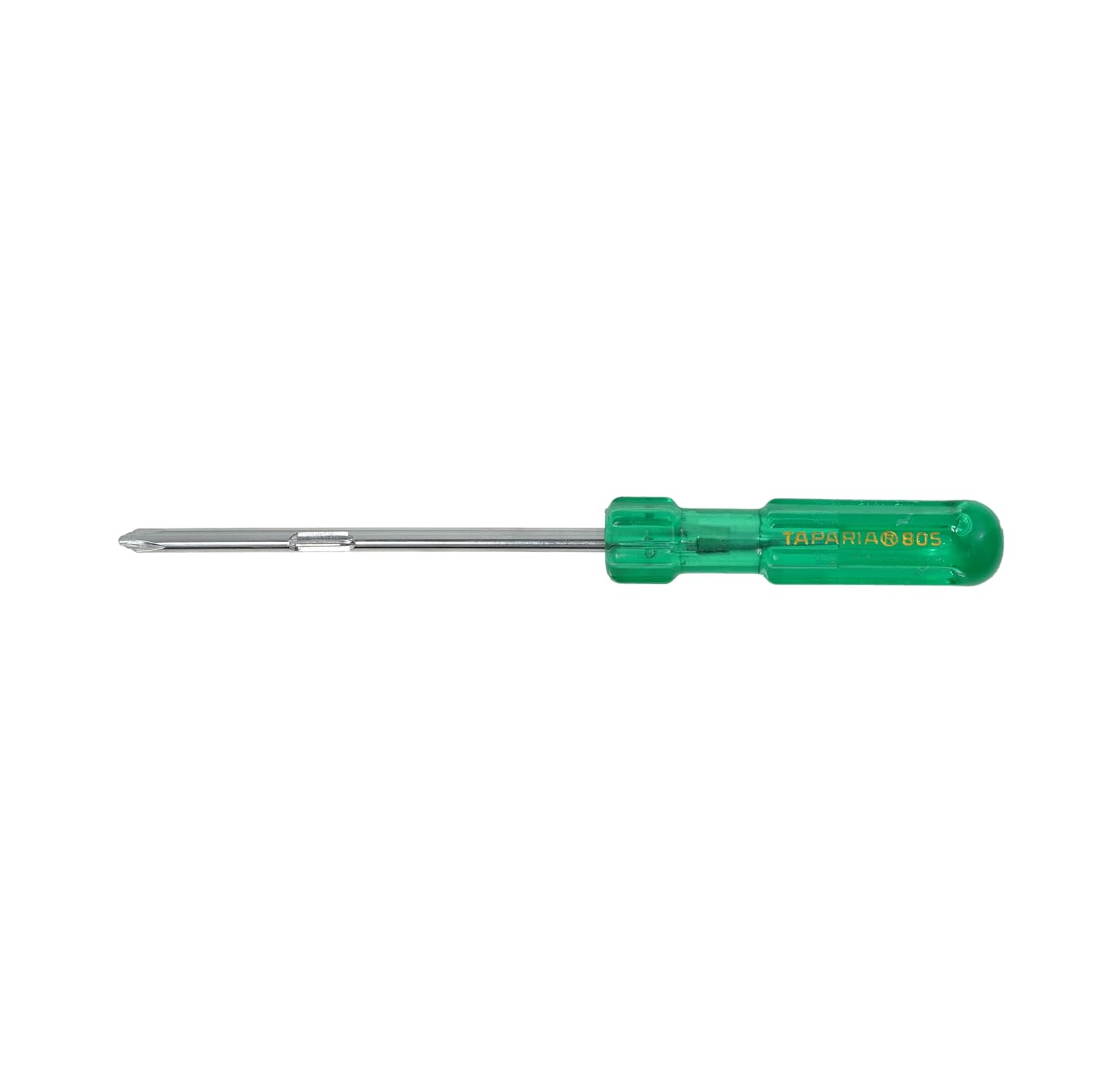 Taparia 805 Two in One Screwdriver (100mm Blade, 5mm Dia, Green Handle)-Reversible Flat Head & Phillips Tip-High Grade Steel Construction-Professional Tool for Electricians, Carpenters, DIY