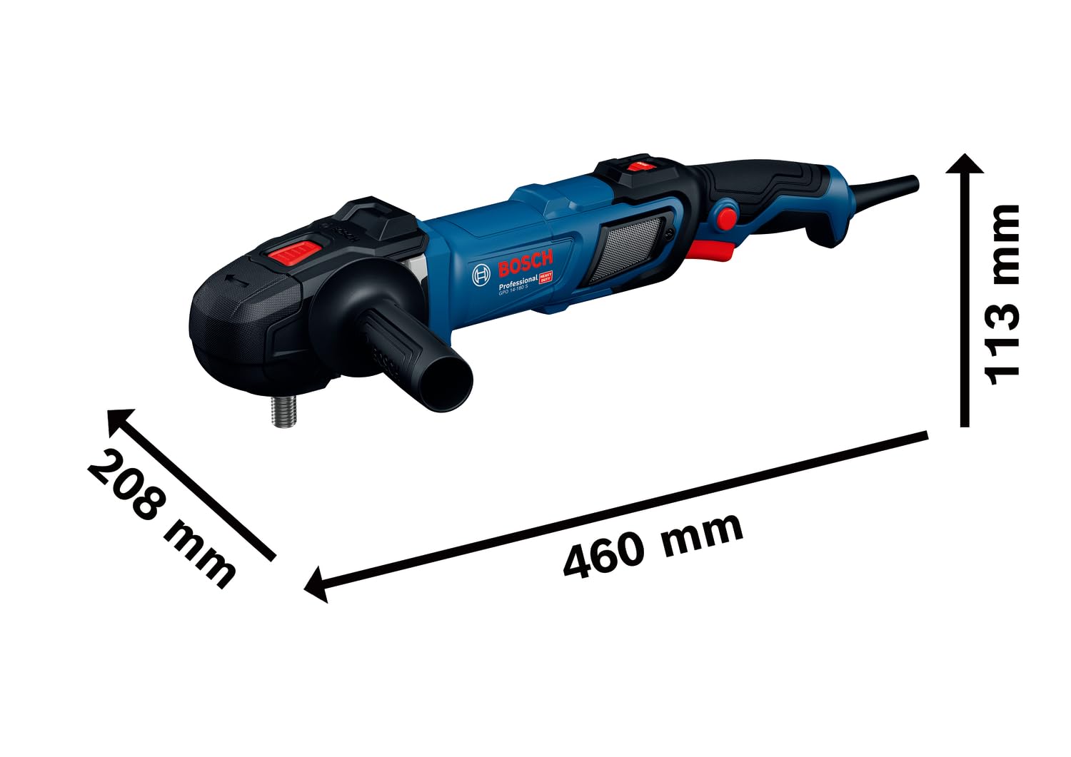 BOSCH Professional GPO 14-180 S Polisher 1400W Power, 600-3500 RPM, 180mm Disc, 6-Speed Control Trigger Soft Start, Overload Protection Spindle Lock Lightweight Heavy Duty D-Handle