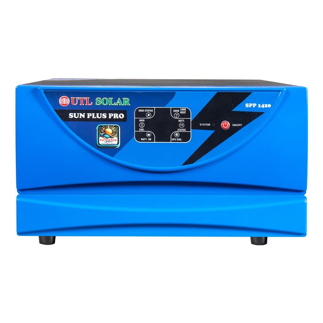 UTL Sun Plus Pro 1420 Inverter for Home, Office & Shops MPPT Solar Inverter Supports 1 Inverter Battery LED Display Easy Installation