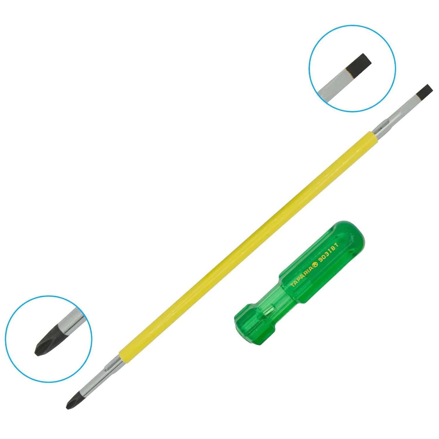 Tapria 903 IBT, Insulated 2 in 1 Screwdriver with Magnetic Blackened TipOverall Length 300 mm Blade Length 250 mm Tip Size -Star Ph2 x Slotted 6.0 Suitable for Home DIY Professional