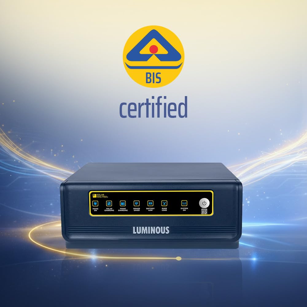 Luminous Single Phase Off-Grid Pure Sine Wave Solar Inverter, PWM and iSOT Technology, Customized Saving Modes, Supports up to 850Wp Panels, LCD Display