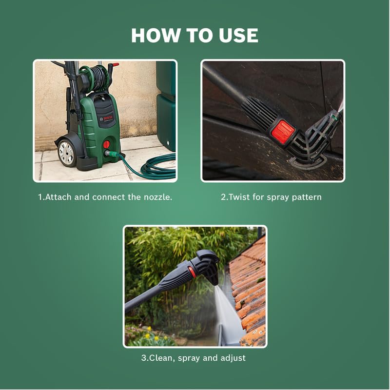 BOSCH Car Cleaning Kit | All-Round Car Cleaning Kit – Microfibre Cloth, Extension Hose for Greater Reach, Wash Brush with Quick Connection, 90° Nozzle, Accessories for Aquatak