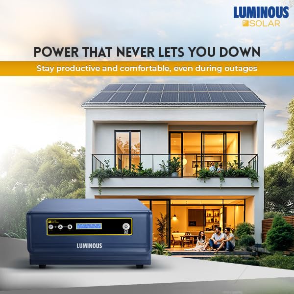Luminous NXG 2350e Solar Inverter for Home, Office & Shops | 2000VA Pure Sinewave with ISOT Technology | Intelligent Load Sharing | Reliable Power Backup