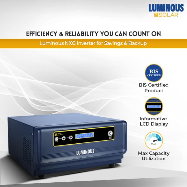 Luminous NXG 2350e Solar Inverter for Home, Office & Shops | 2000VA Pure Sinewave with ISOT Technology | Intelligent Load Sharing | Reliable Power Backup