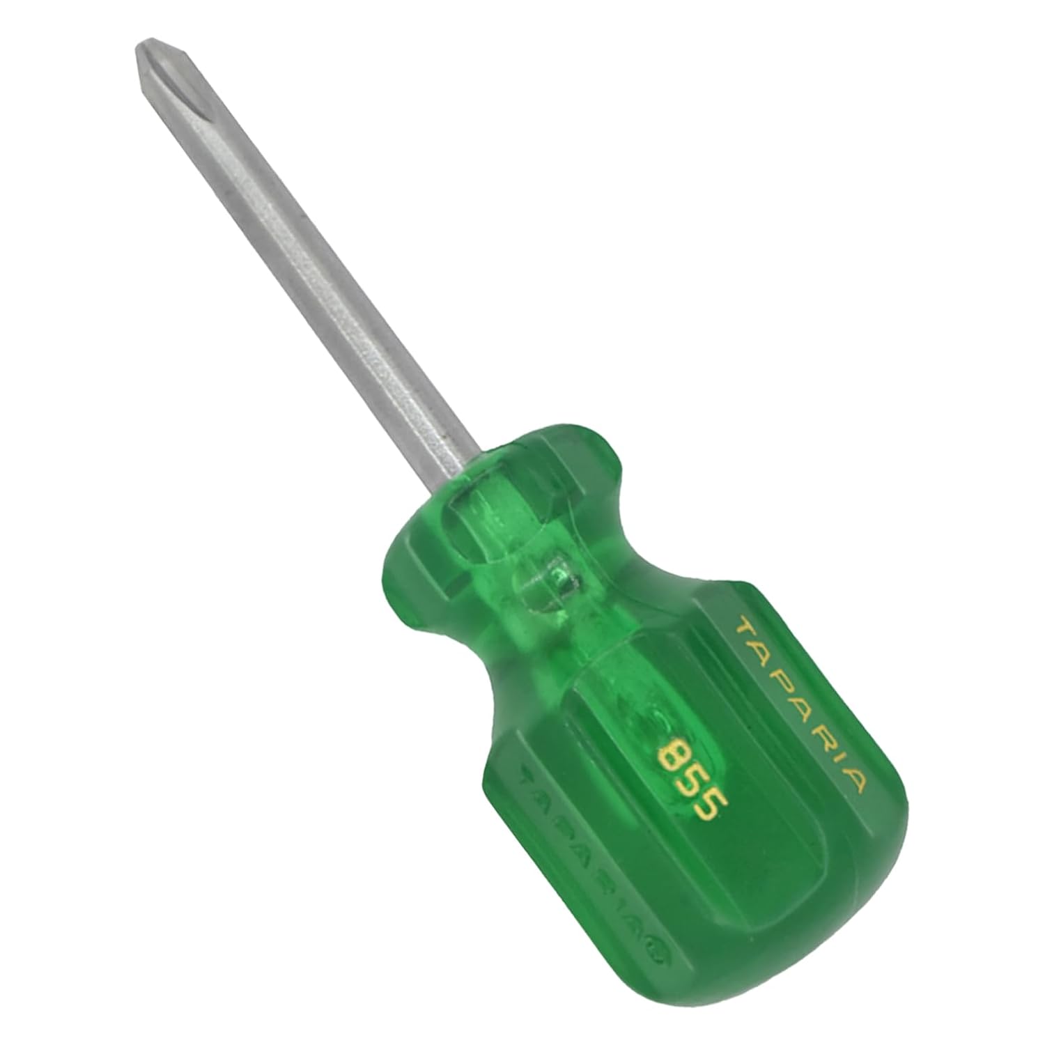 Taparia 855 Steel Philips Tip No.2 Stubby Screw Driver (Green And Silver), 1 pc