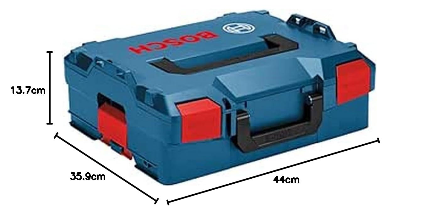 Bosch L-BOXX 136 Professional Carrying Case System, Easy Click Mechanism, Robust ABS Build, 360x444x151mm Outer & 302x386x114mm Inner Dimensions, 6 Months Warranty