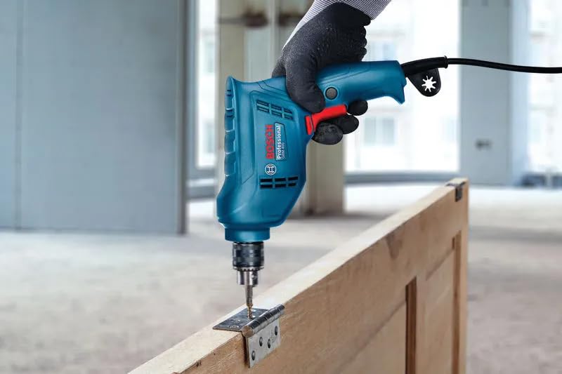 BOSCH GBM 400 Professional Corded Drill Machine 420W Rated Power Input 10mm Keyed Chuck Chuck Capacity 1-10 mm Forward & Reverse Rotation Electric Drill for Wood, Metal & Plastic
