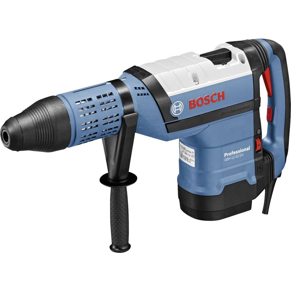 Bosch GBH 12-52 DV Heavy Duty Corded Electric Rotary Hammer with SDS Max, 1,700W, 19 J, 11.9 kg, Vibration Control, Automatic Switch Lock, For Chiselling + Auxiliary Handle, 1 Year Warranty