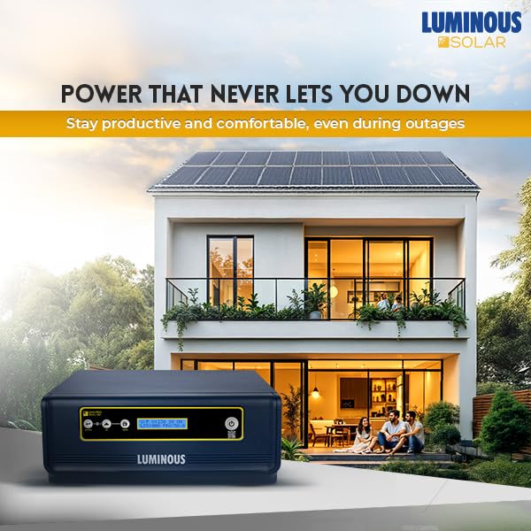 Luminous Single Phase Off-Grid Pure Sine Wave Solar Inverter, MPPT and iSOT Technology, Customized Saving Modes, Supports up to 1000Wp Panels, LCD Display
