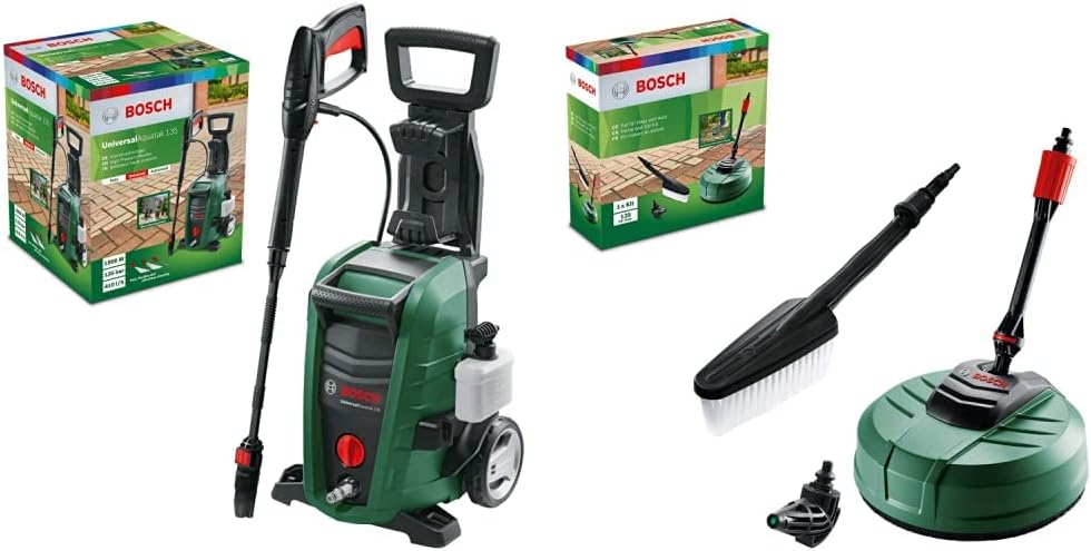 Bosch High Pressure Washer UniversalAquatak 135 & Bosch F016800611 Pressure Washer Home and Car Cleaning Kit