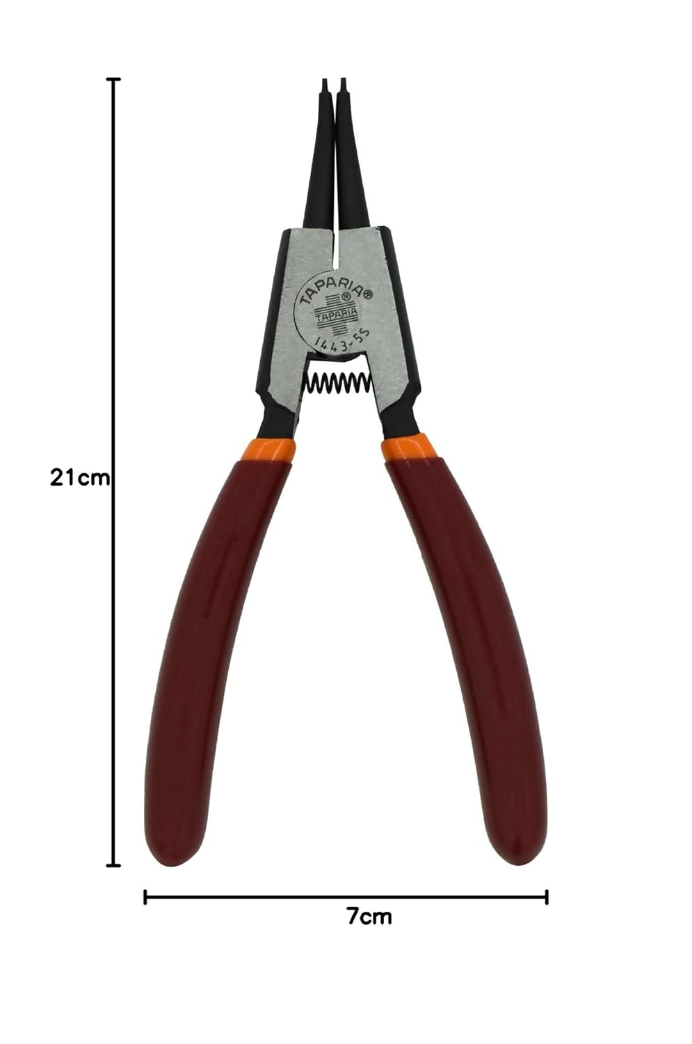 Taparia 1443-5S External Straight Nose Circlip Plier (21 x 7 x 1.1 Centimeters) – Silver and Brown