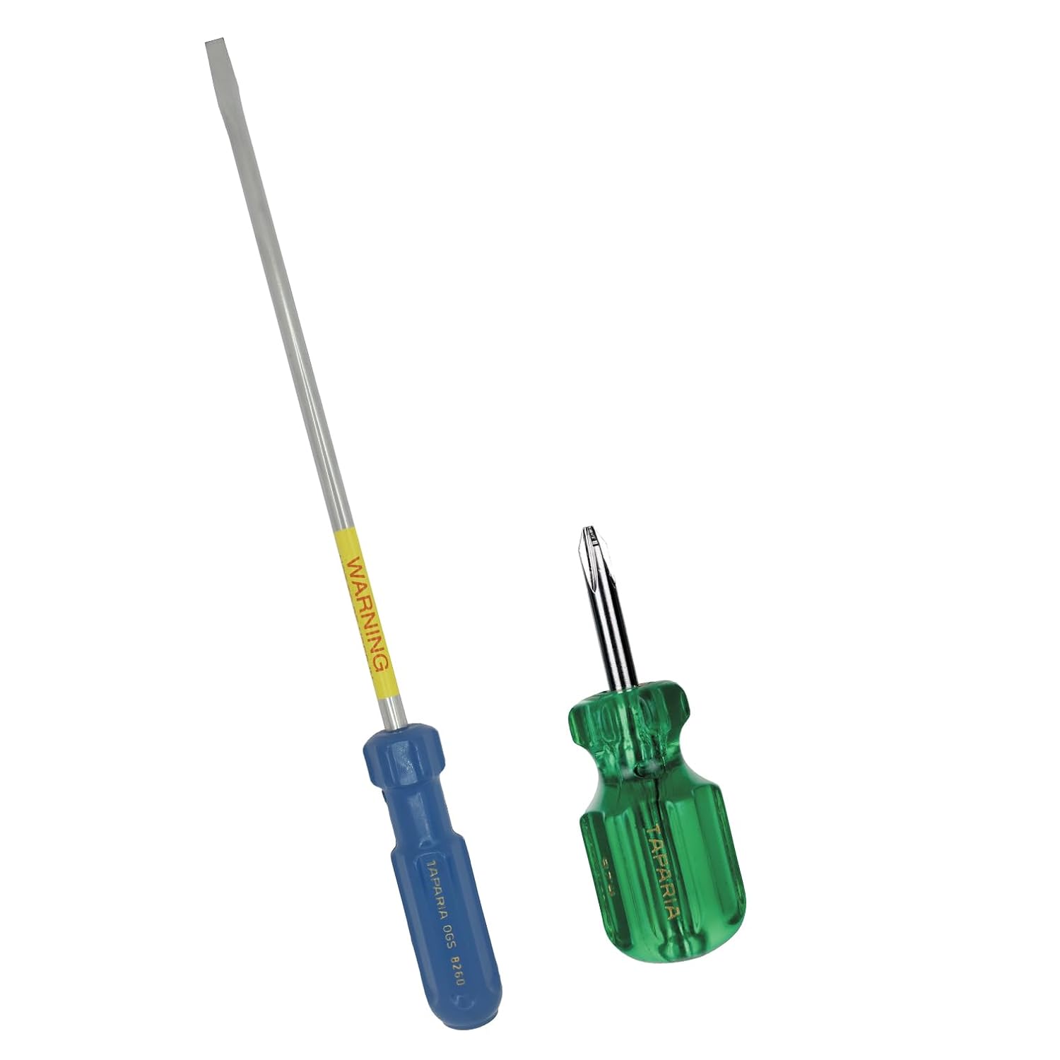 TAPARIA, 2 PC SCREWDRIVERS SET1 x 2 in 1 STUBBY SCREWDRIVERS & 1x STRIKING SCREWDRIVER, (OGS 8260, 974). Used for Industrial application, DIY, Electricals, Carpentary, Professional and Home use.