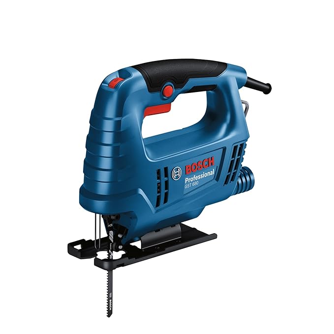 BOSCH GST 680 Corded Electric Jigsaw | 500W Motor | Stroke rate at No Load- 800-3100 spm | Cutting Depth 68mm | Lightweight & Portable