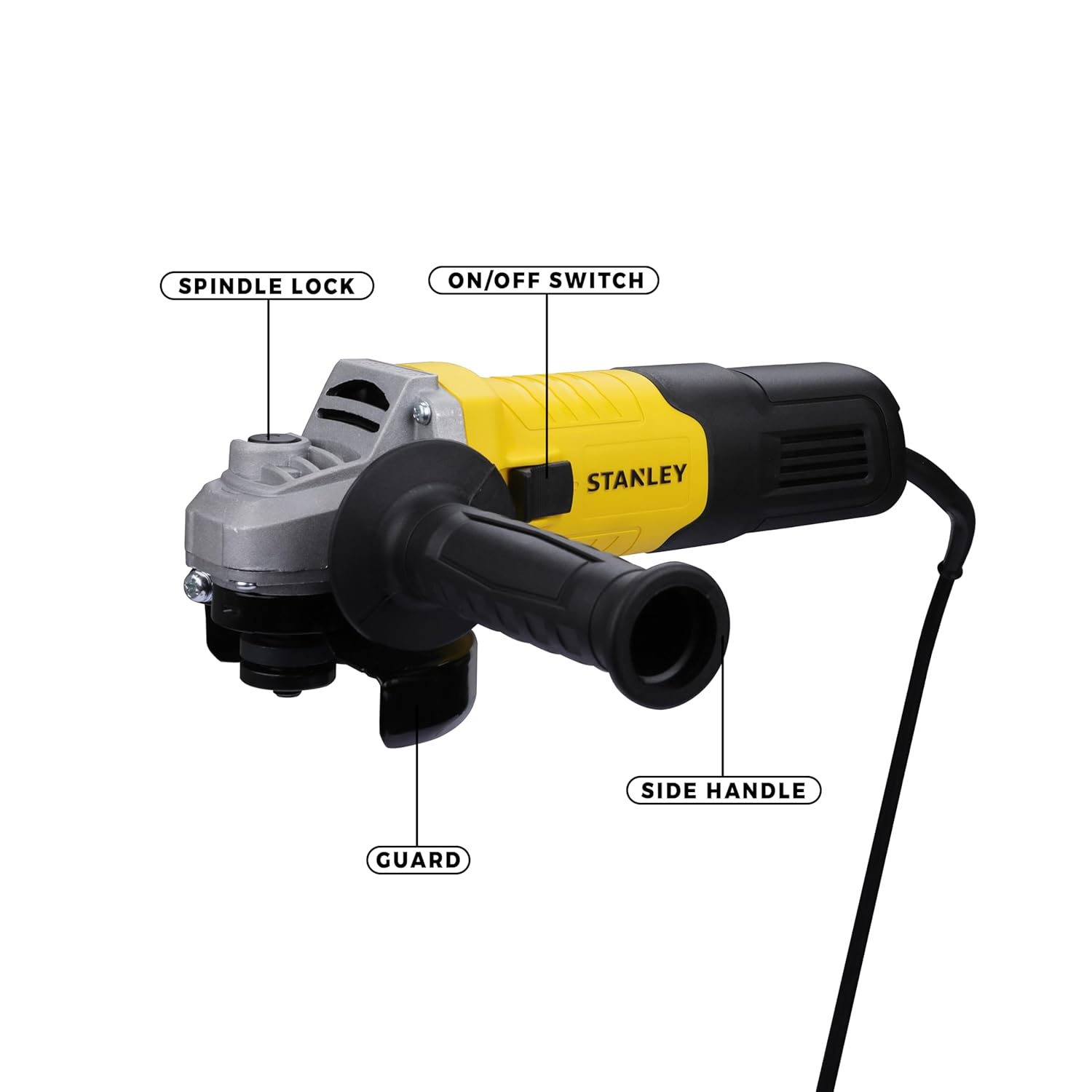 STANLEY STGS9100-IN,900W,4”(100mm) Angle Grinder for Medium Duty Applications with Spindle Lock,1 Year Warranty