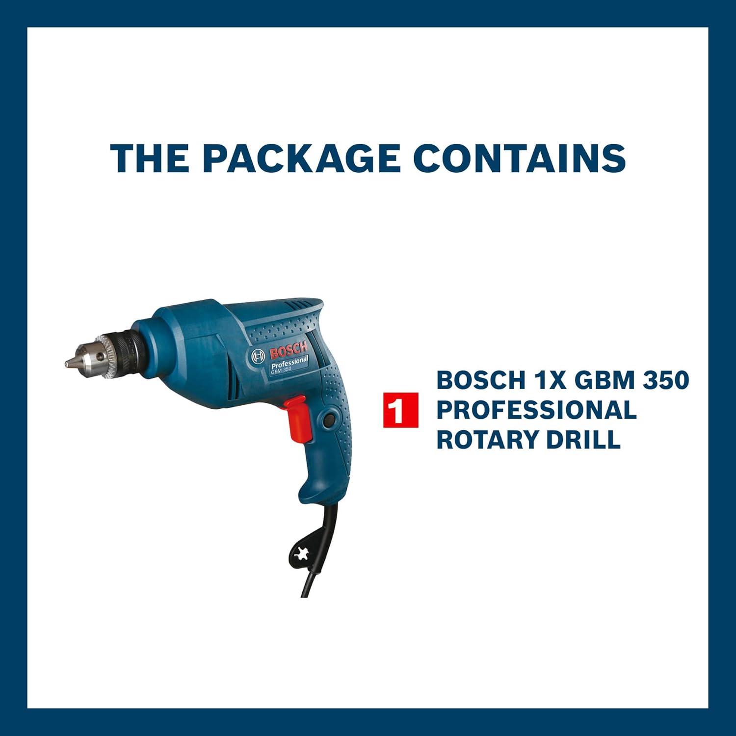 Bosch Gbm 350 Professional Rotary Drill , Wood & Metal Work (350 Watt Blue),Corded Electric, 1 Pack