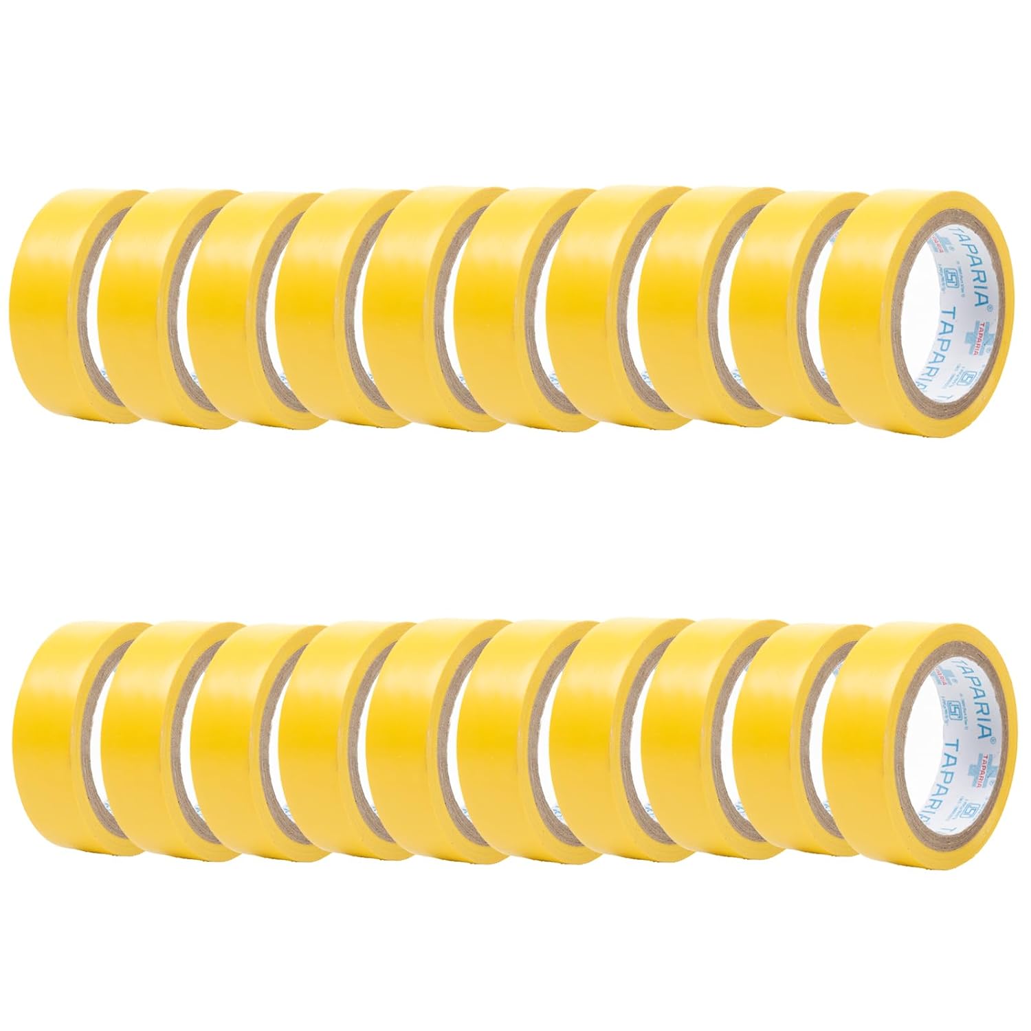 Taparia PVC Insulation Tape IT17Y – Premium Electrical Tape – Yellow, 17mm x 6m, Weather Proof, Moisture & Fire Resistant, Excellent Elasticity, Durable, Good Grip and Strong Adhesion (Pack of 20)