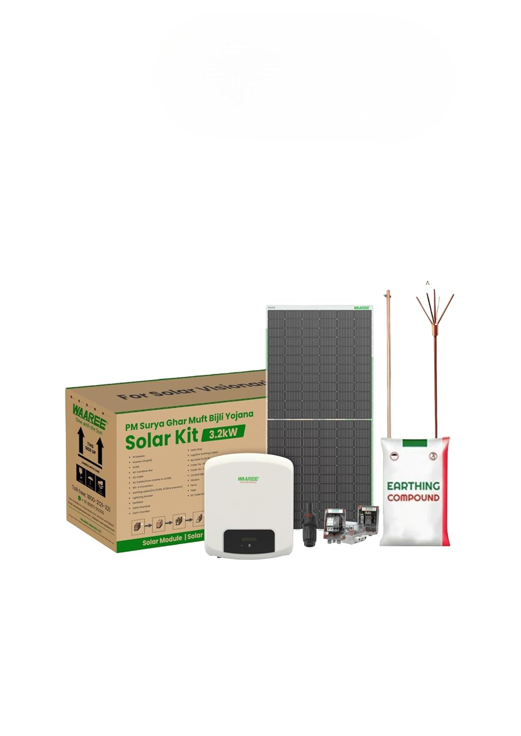 Waaree Radiance Lite 3kW On-Grid Solar Kit – 6 Modules (1-Phase) 560-580Wp Panels Complete Rooftop Solution