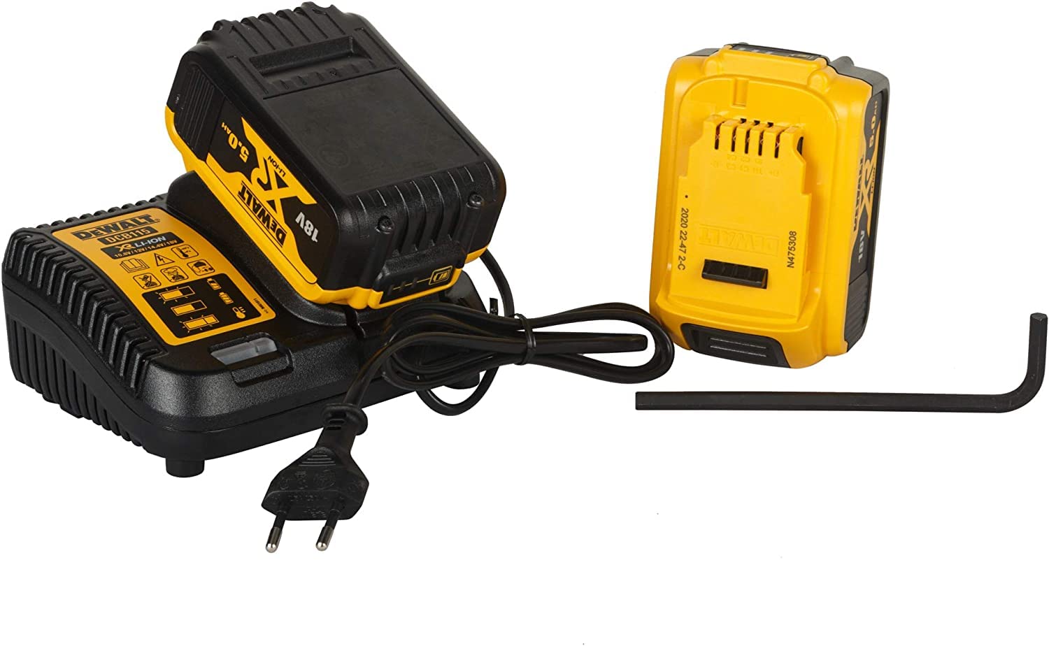 DEWALT DCG405P2-QW 18V 125mm XR Li-ion Cordless Angle Grinder with Brushless motor 2×5.0Ah Batteries Included- Perform and Protect Shield