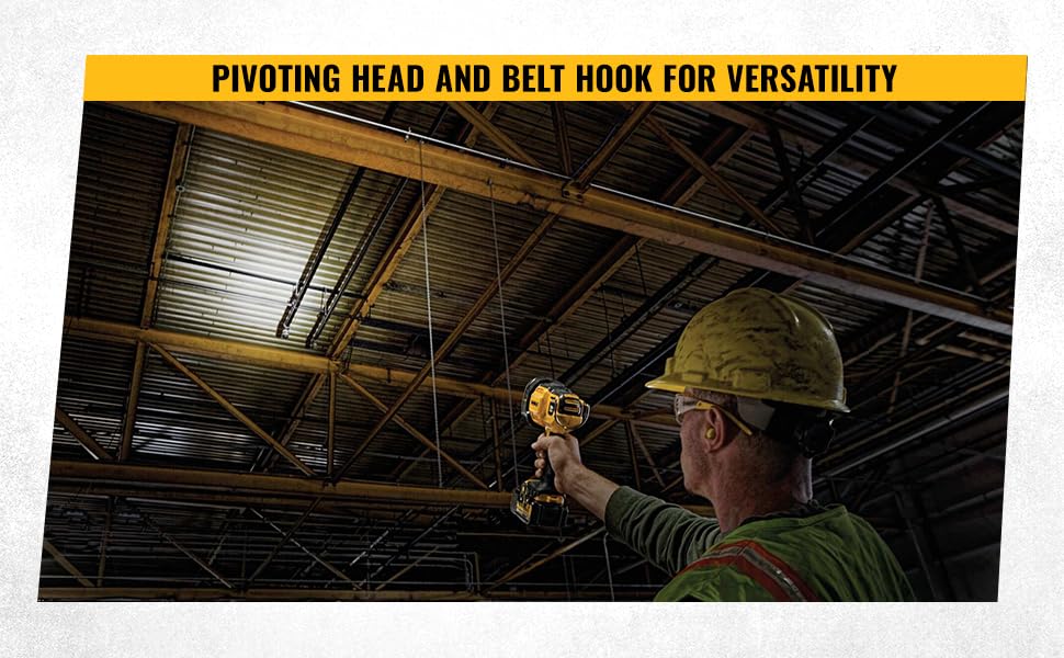 Dewalt DCL040-XJ 18 Volt Li-ion XR Cordless LED Pivot Light with 110 Lumen Output and 6 Hrs runtime on Single Battery Charge (Bare Tool)