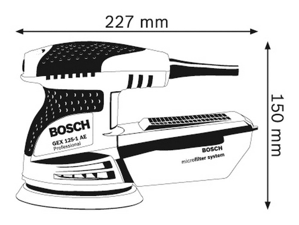Bosch GEX 125-1 AE Heavy Duty Electric Random Orbit Sander, 250W