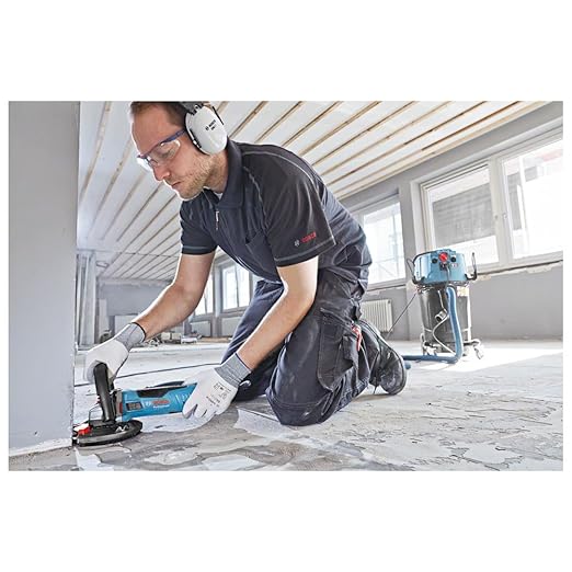 Bosch GBR 15 CAG Heavy Duty Concrete Grinder, 1,500W, 9,300 rpm, M14, 125 mm, Constant Speed, Bosch Click & Clean System