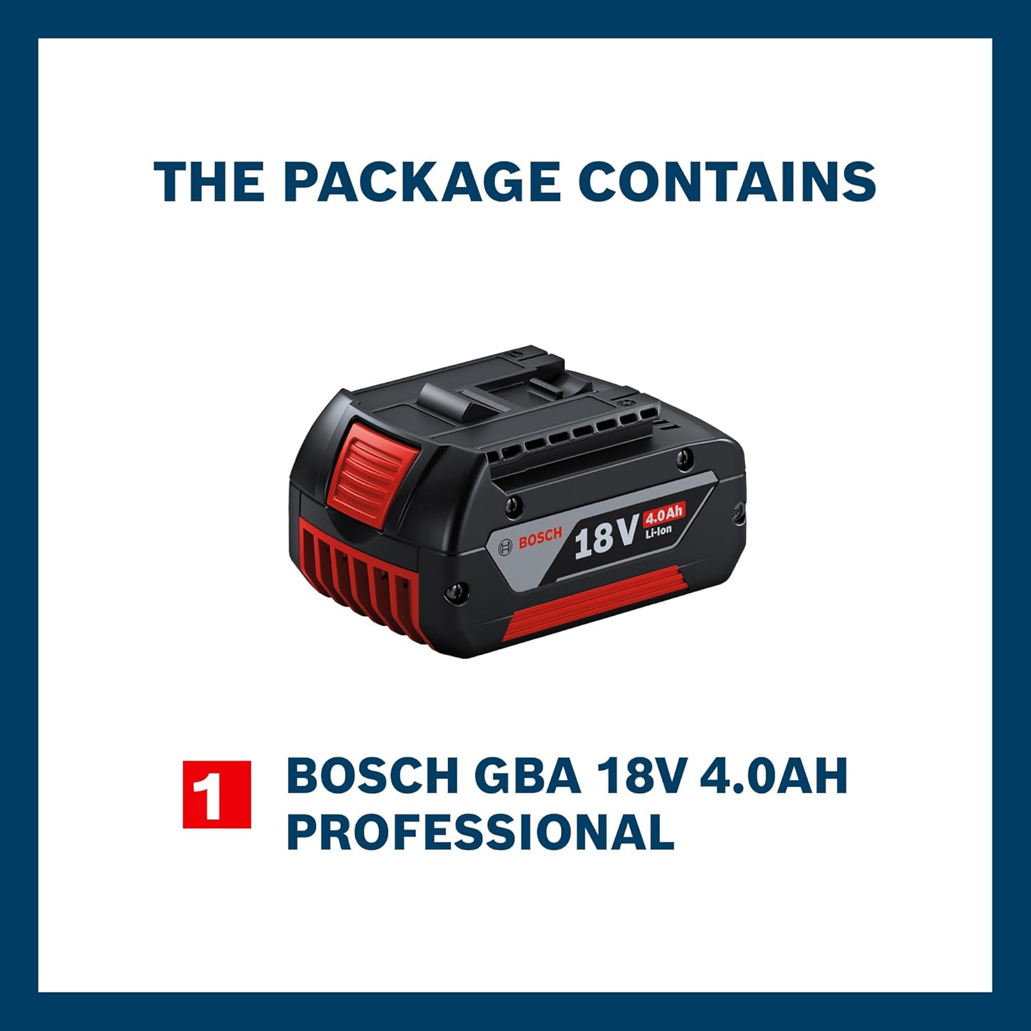 BOSCH GBA 18V 4.0Ah Professional Battery Pack, XL Capacity with COOLPACK Technology, Up to 65% Longer Runtime & 100% Longer Life, Compatible with All 18V Tools