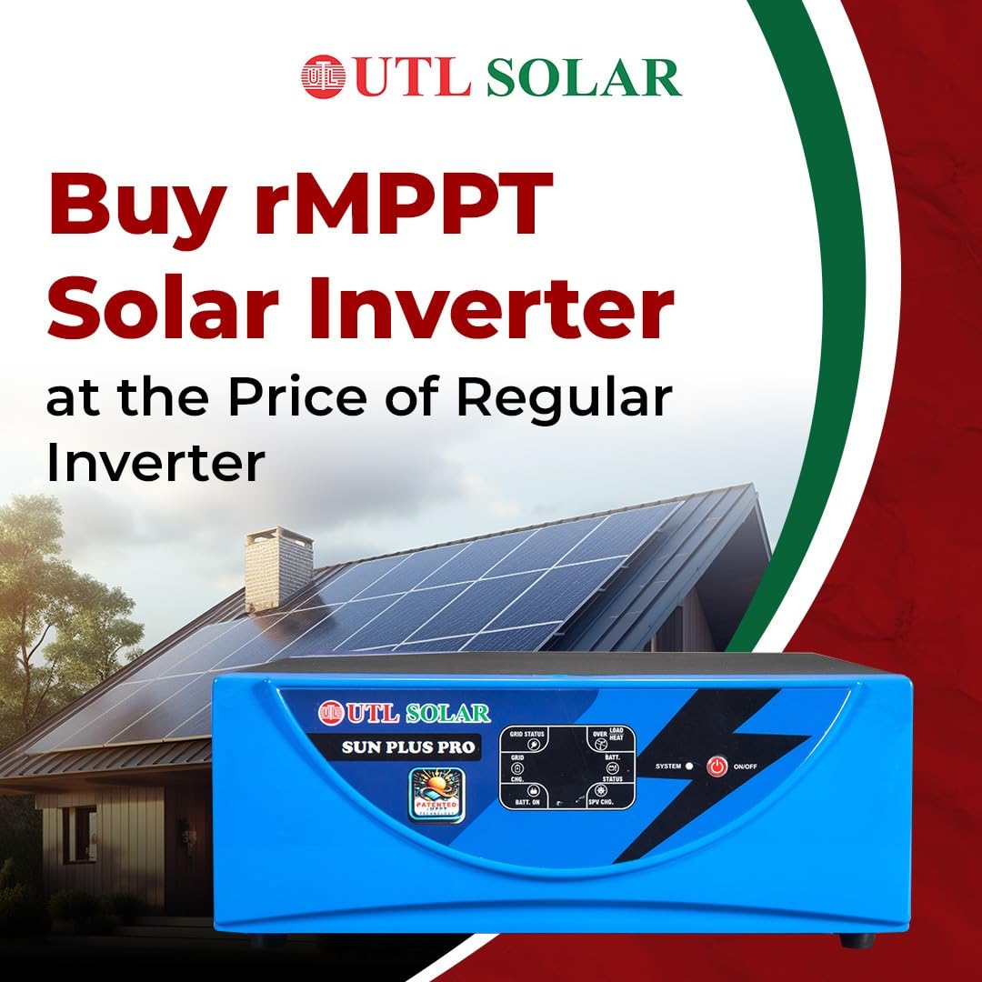 UTL Sun Plus Pro 1020 Inverter for Home, Office & Shops | MPPT Solar Inverter | Supports 1 Inverter Battery | LED Display | Easy Installation