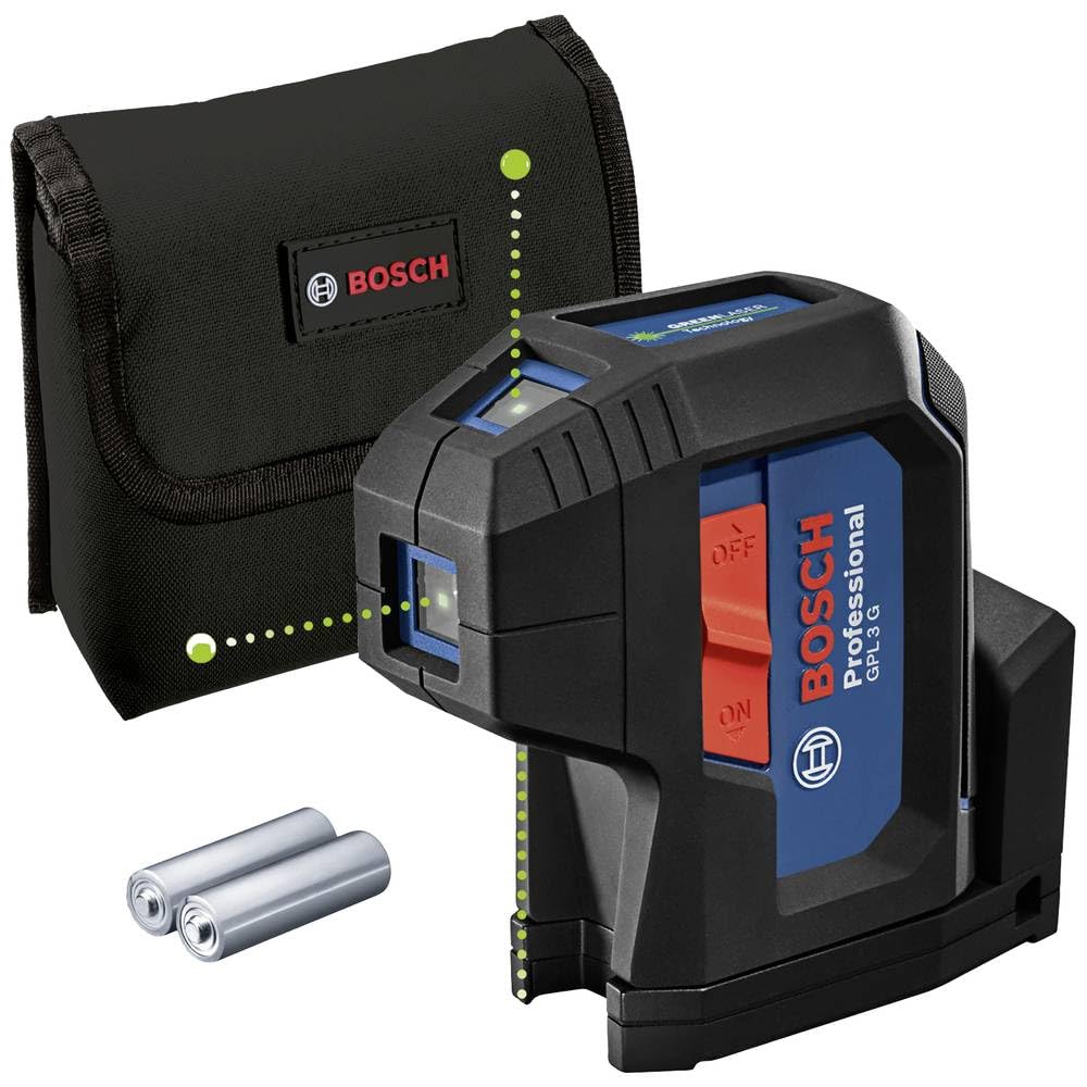 Bosch GPL 3 G Professional 3-Point Laser Measure, Green Laser, 30 M, IP65, Integrated Rotation Mount