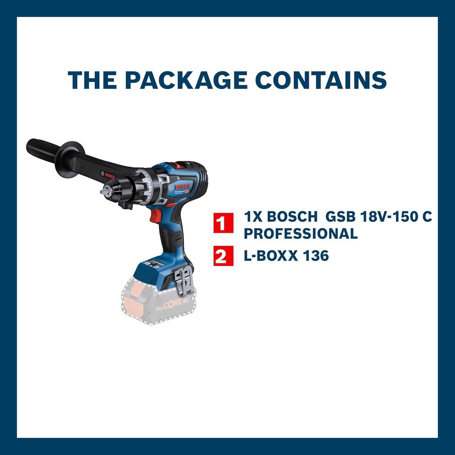 Bosch GSB 18V-150 C Heavy Duty BITURBO Cordless Impact Drill, Brushless Motor