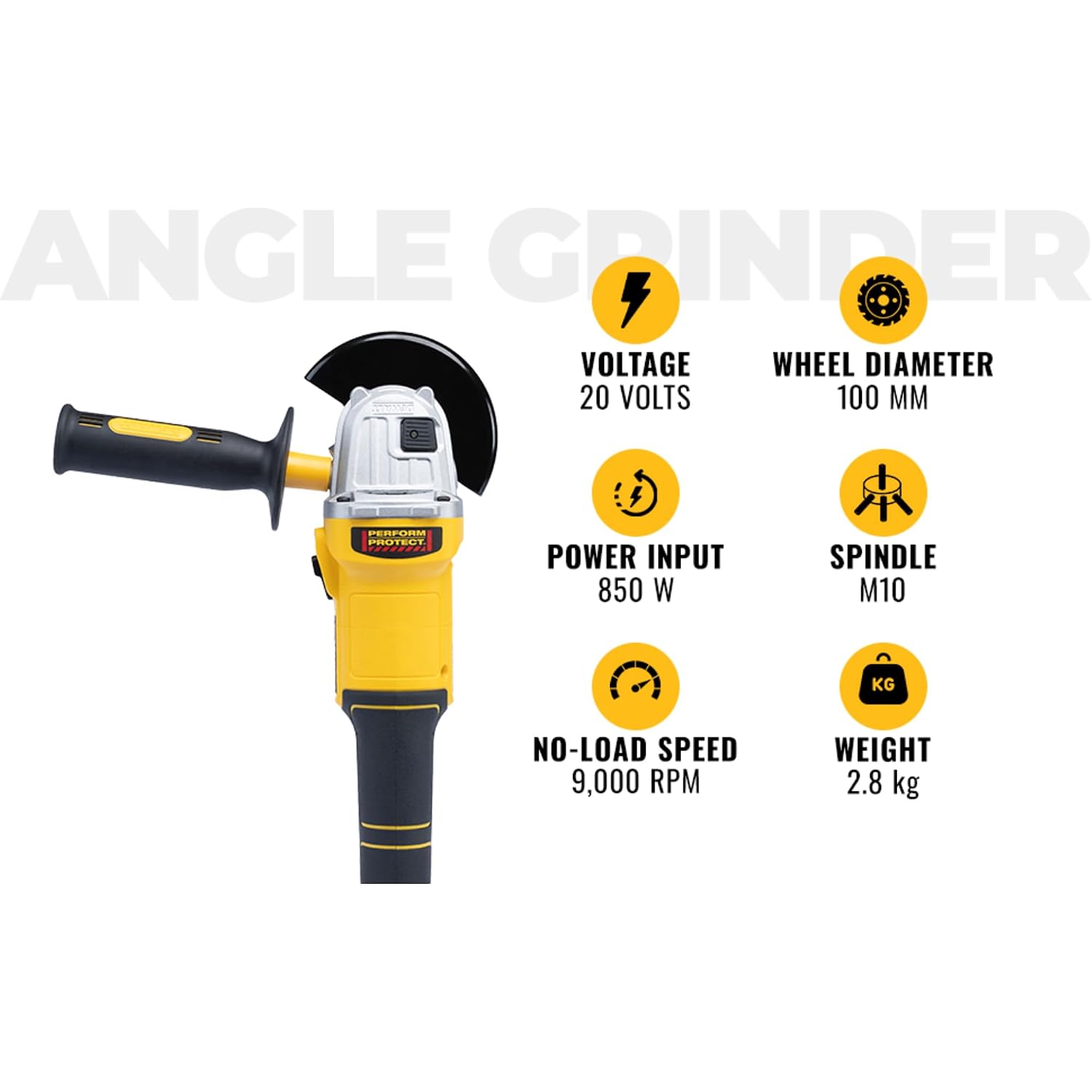 DEWALT DCG407P2T-B1 18V(20V MAX) 100mm (4″) Cordless Brushless Slide Angle Grinder Kit with (2) 5.0 Ah Li-ion Batteries & 1 Charger, 9000 RPM No Load Speed, SIDE HANDLE INCLUDED