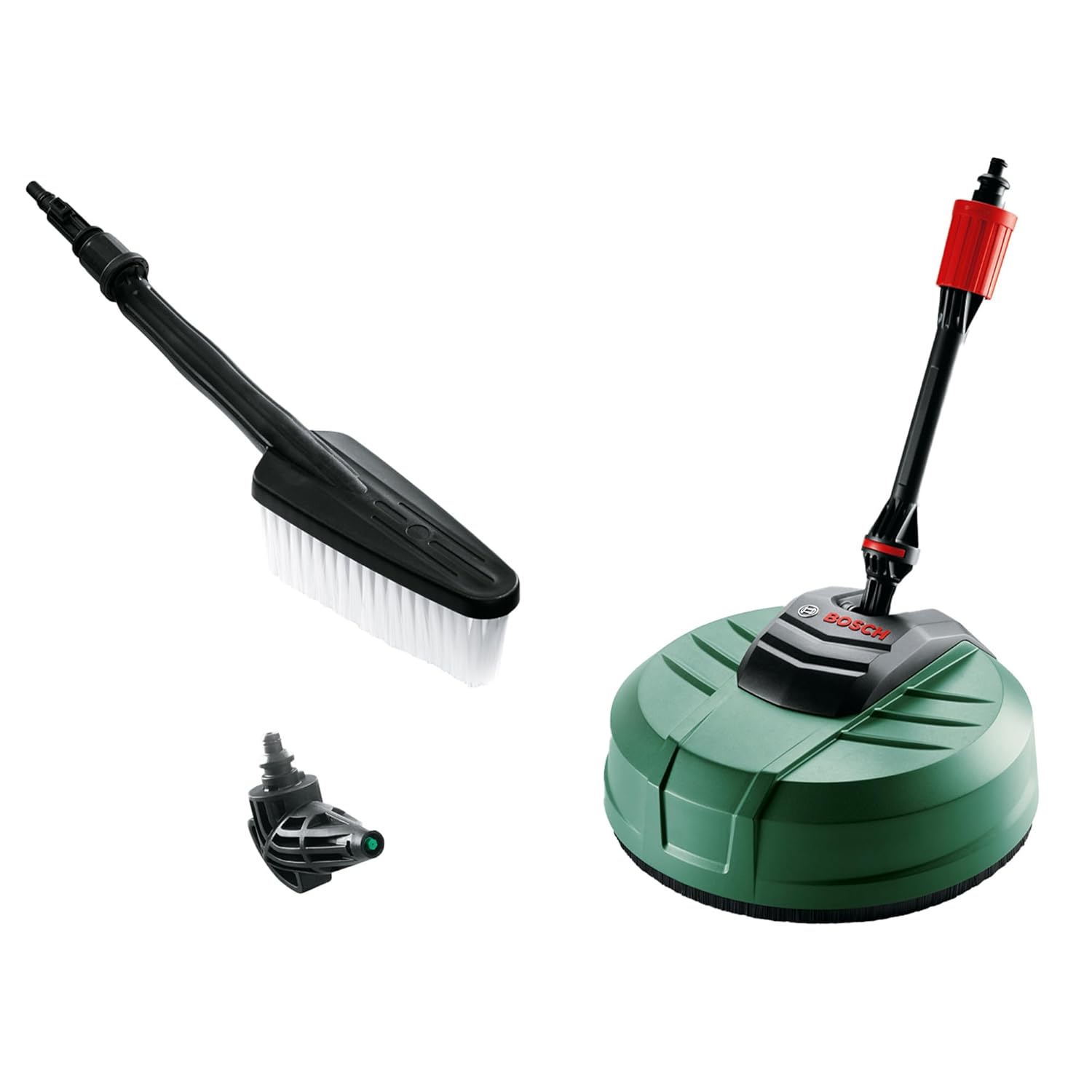BOSCH Home and Car Cleaning Kit, All-Round Cleaning Kit for Patio and Car, Wash Brush, 90° Nozzle, Patio Cleaner, Reaches Hard-to-Reach Areas, Accessories for Aquatak Pressure washers