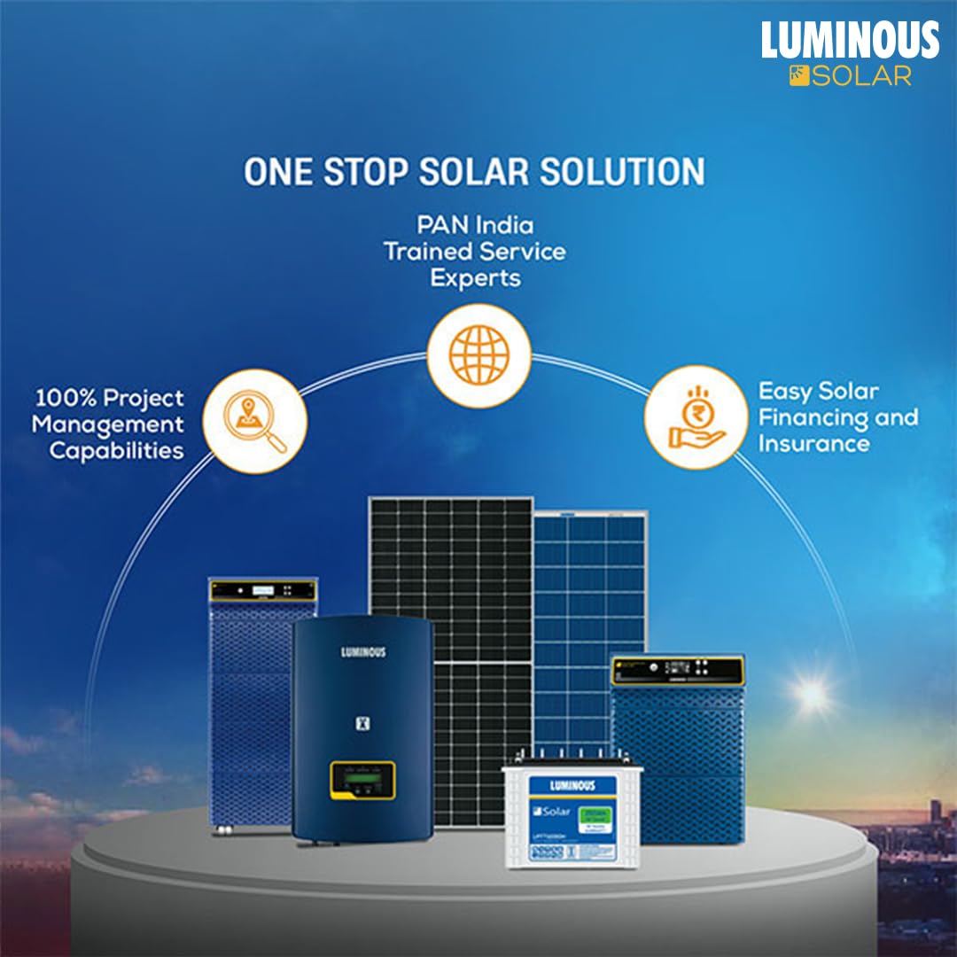 Luminous Single Phase Off-Grid Pure Sine Wave Solar Inverter, Smart Solar Optimization, Remote Monitoring, Supports up to 2000Wp Panels, LCD Display