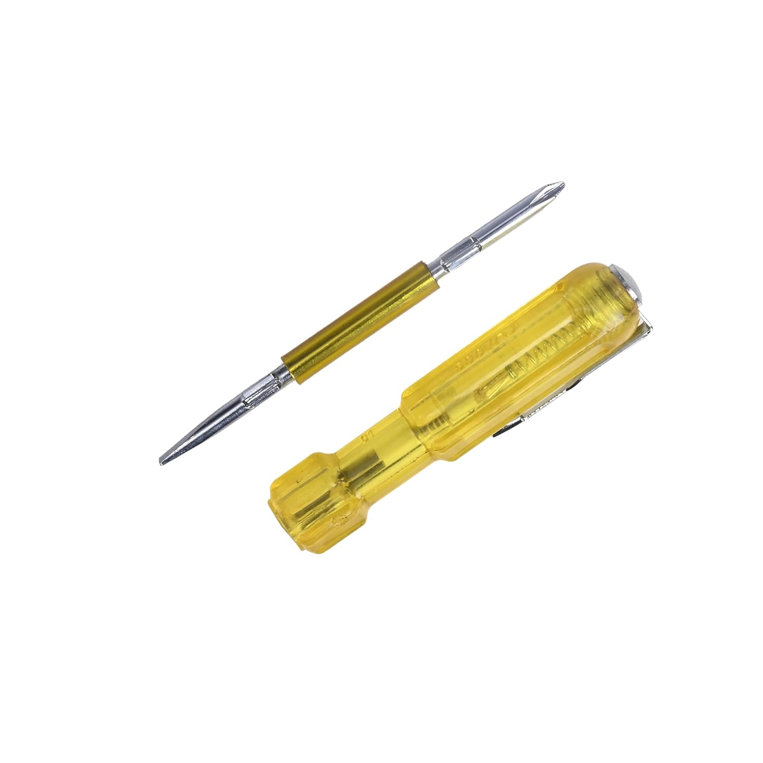 Taparia 819 Two in One Line Tester Screwdriver – Neon Voltage Tester Bright Light Indicator – Insulated Shock Proof Blade for Electricians – Pocket Clip – 65mm Flat Blade