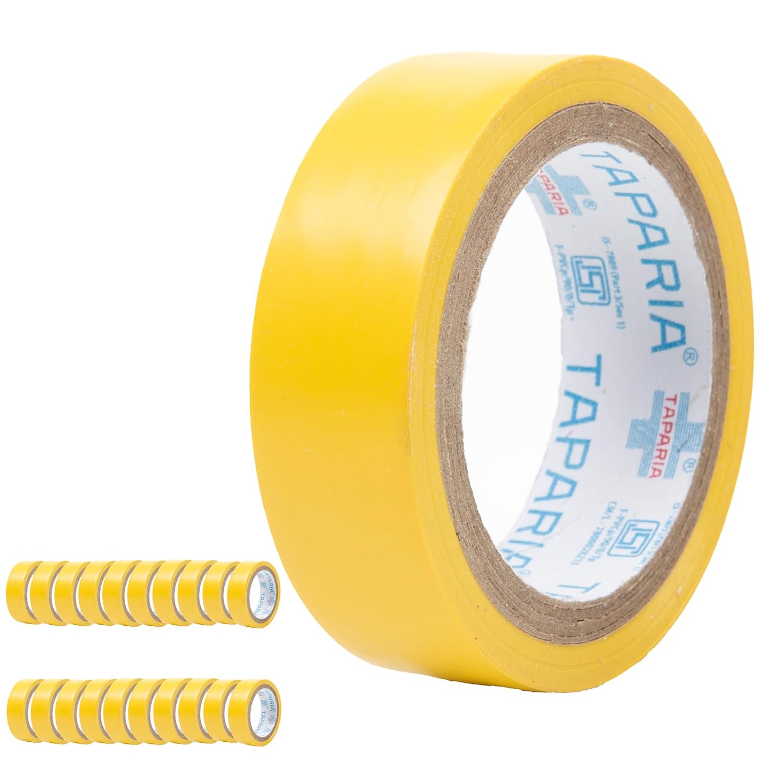 Taparia PVC Insulation Tape IT17Y – Premium Electrical Tape – Yellow, 17mm x 6m, Weather Proof, Moisture & Fire Resistant, Excellent Elasticity, Durable, Good Grip and Strong Adhesion (Pack of 20)