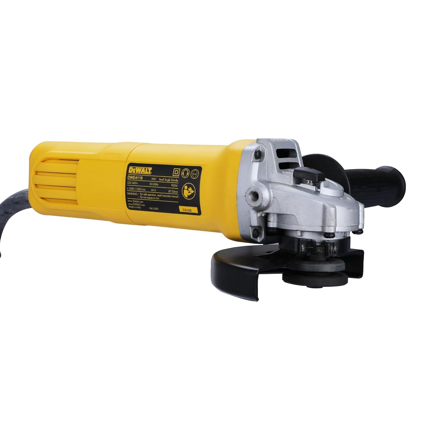 DEWALT DWE4119-IN 950W 125mm Medium Angle Grinder – Slide Switch with Variable Speed